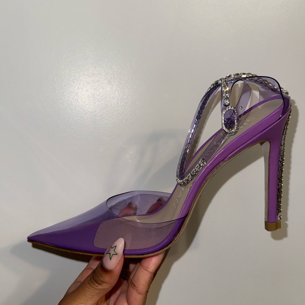 Stuart Weitzman Purple 100 mm Embellished Heels
